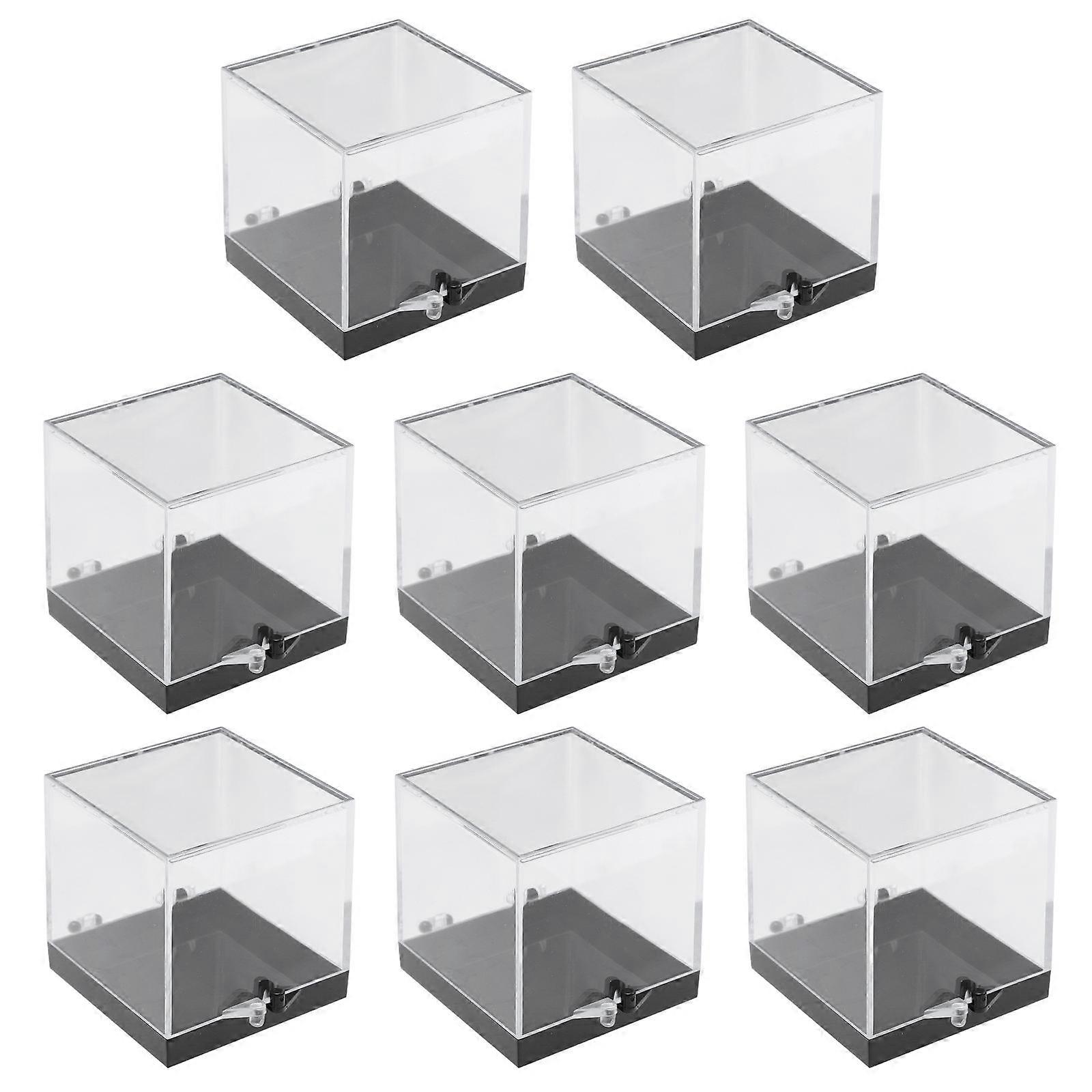 Transparent Plastic Mineral Specimen Box for Storage 8Pcs Sample Boxes