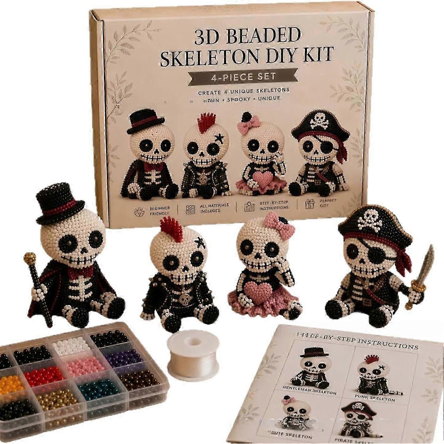 Creative 3D Beaded Skeleton Crafting Kit DIY Art Set
