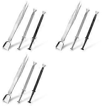 9Pcs Grabbers Tool Holder Set Jeweler'S Pick Up Sprinkle Pen Jewelry Tweezers 4 Claw Piercing Ball compatible with Tiny Objects Chip