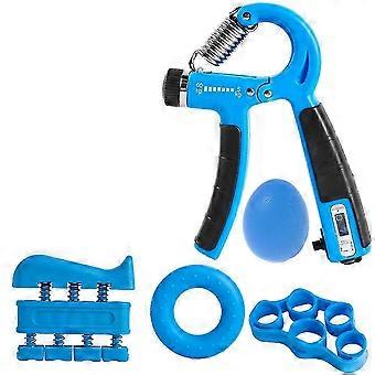 Verstelbare grijperset vijfvingertrekker polstrainer fitness vijfdelige set blauw