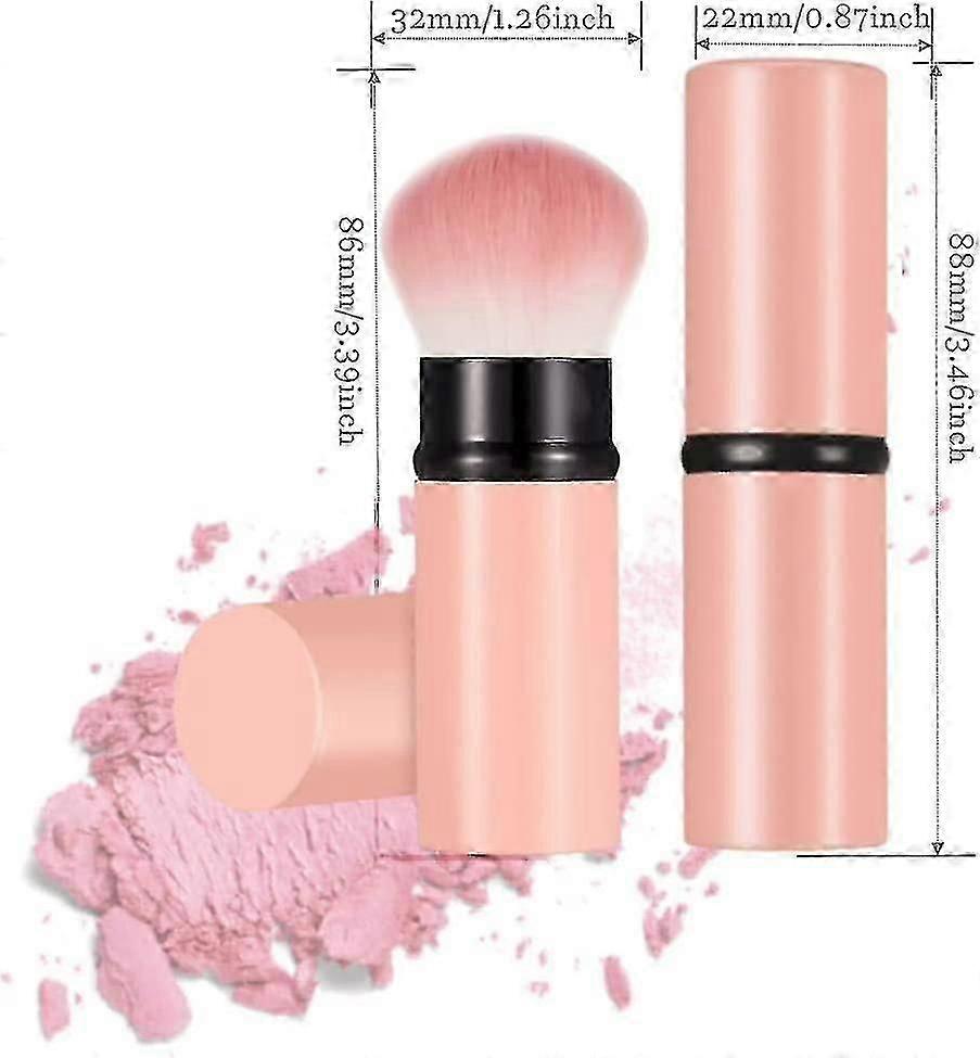 2 Pack Retractable Makeup Brush Telescopic Face Brush Retractable Face Kabuki