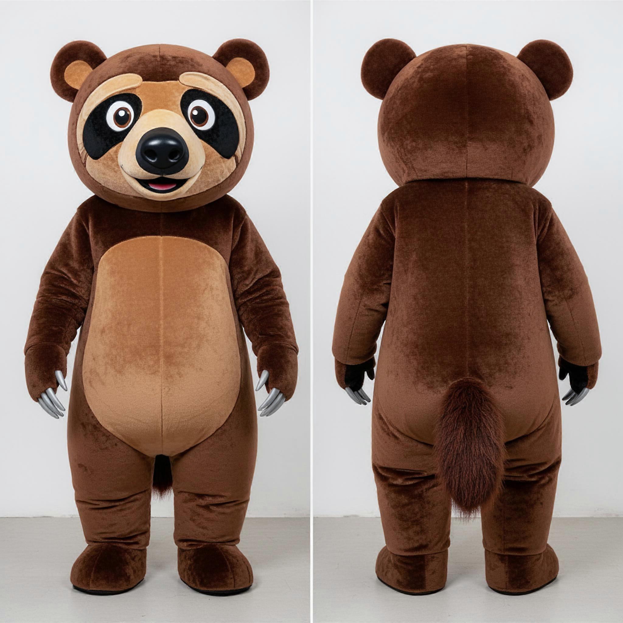 MASTICOT Earthy Brown Cuddly Sloth Bear Mascot