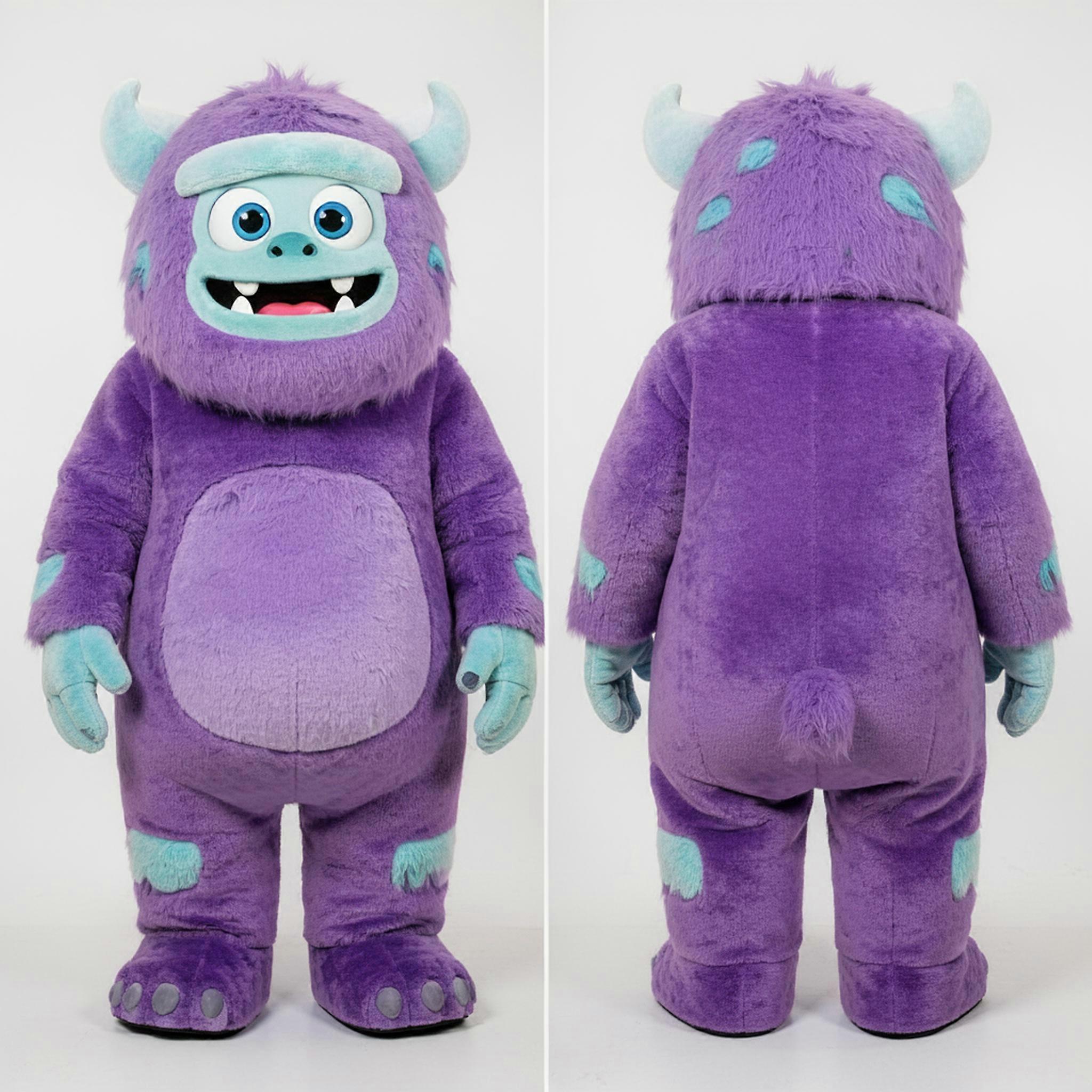 MASTICOT Velvet Violet Cartoon Yeti Mascot