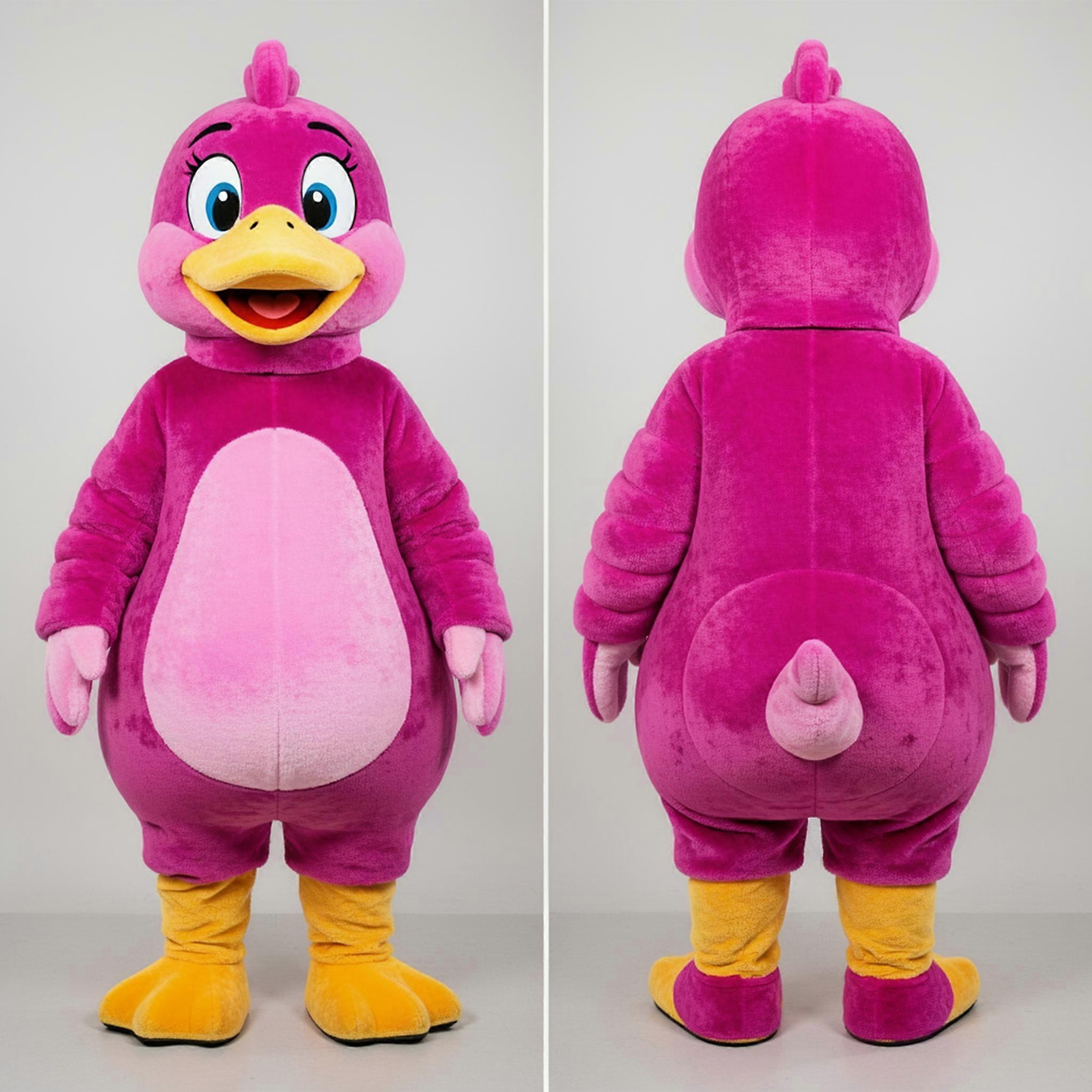 MASTICOT Magenta Rounded Silhouette Geese Mascot