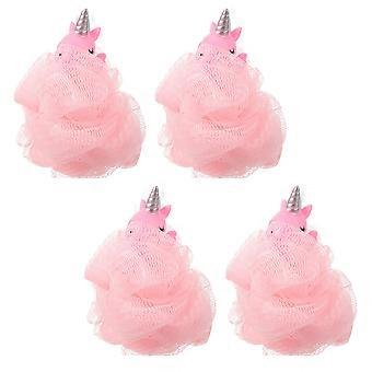 Kids Shower Loofah Unicorn Bath Sponge for Toddler Body Cleaning 8Pcs Pink
