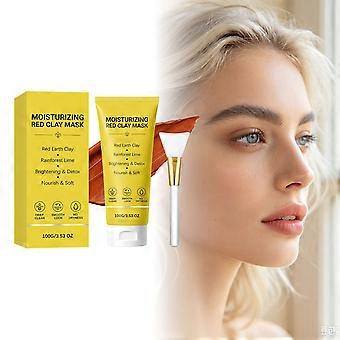 Maschera nutriente all'argilla rosso lime, affina la grana della pelle irregolare, riduce la sensazione di pelle che tira dopo il risciacquo, delicata maschera viso all'argilla per uso domestico 100 g, set da 1/2/3 pezzi