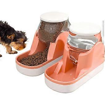 Automatic Gravity Water and Food Dispenser Set for Dogs and Cats, Large Capacity Self-Feeding Pet Feeder and Waterer for Puppy Kitten Rabbit Bunny Pi