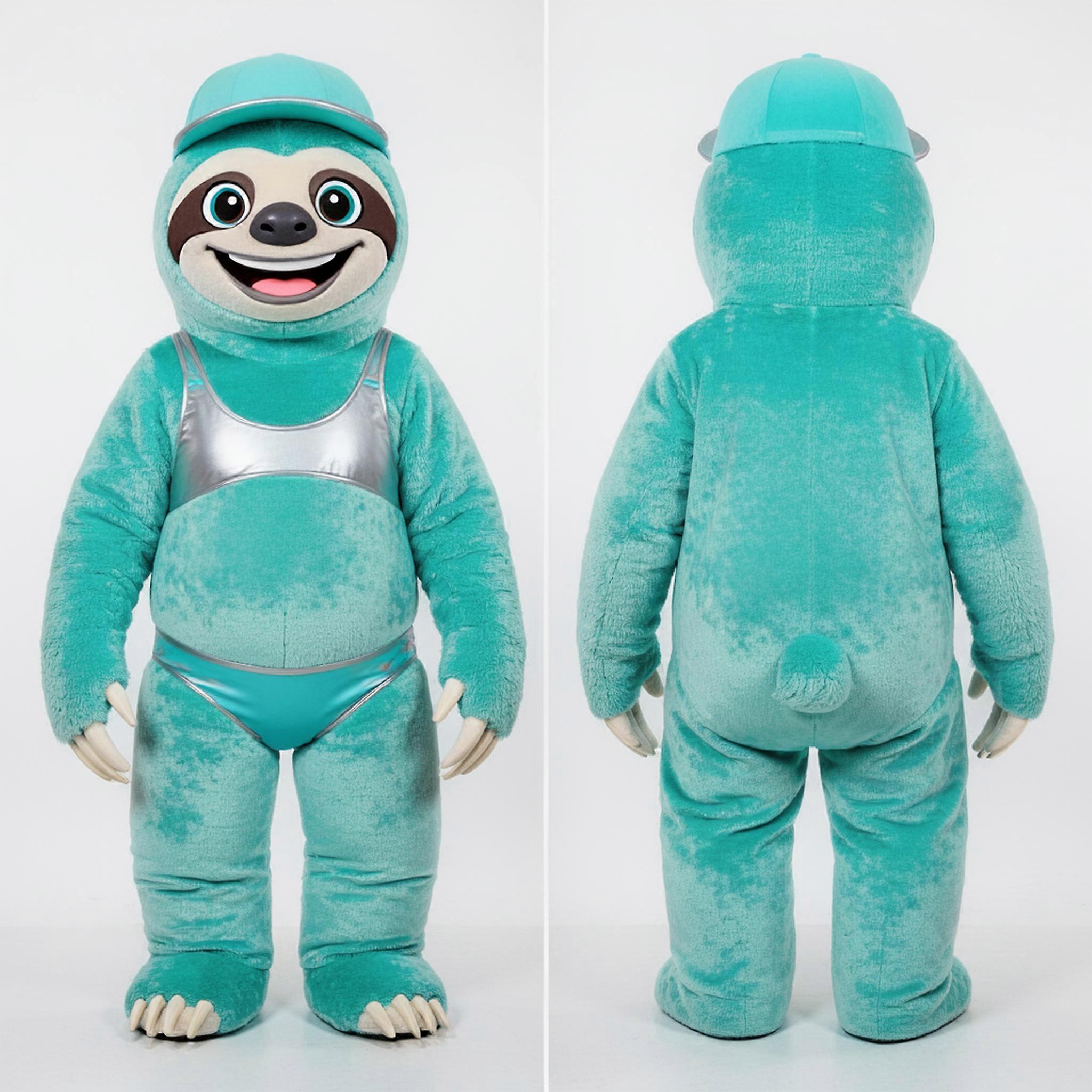MASTICOT Turquoise Velvety Giant Sloth Mascot