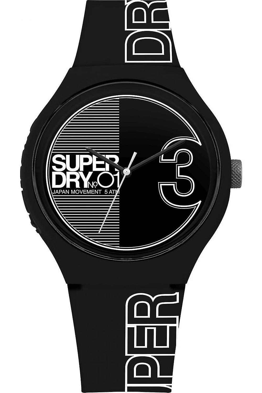 Superdry Urban Style Japanese Quartz Analog Man Watch with SYG239BW Silicone Bracelet