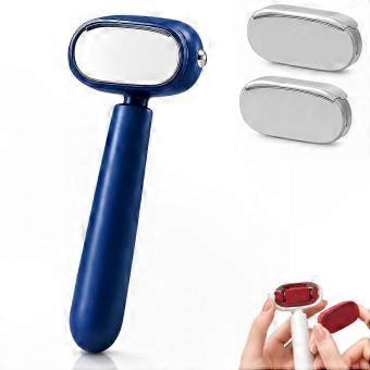 Dual Sided Callus Remover, Foot File & Stainless Steel Scraper with 2 Replaceable Spare Heads, Portable Pedicure Tool for Wet & Dry Use