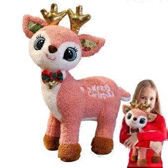Christmas Reindeer Plush Toy for Toddlers, Soft Stuffed Animal Gift for Ages 6-12 Months and Up