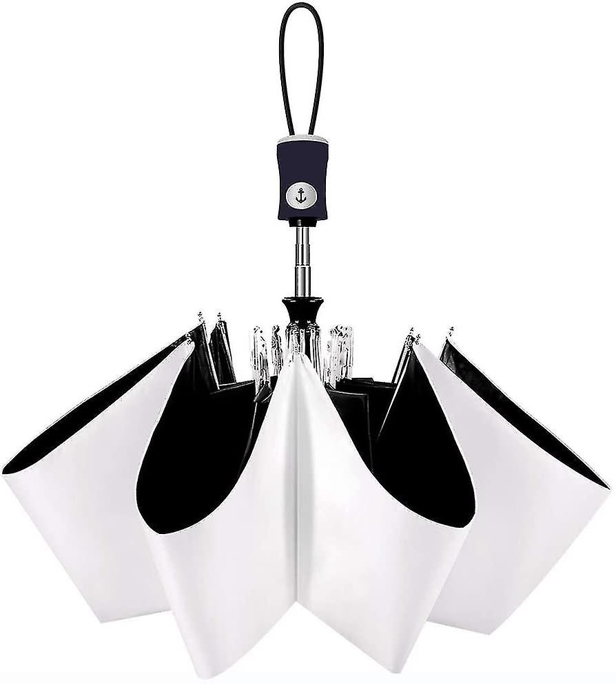 White Umbrellalightweightautomatic Open/close, Fashionslip-proof Handle