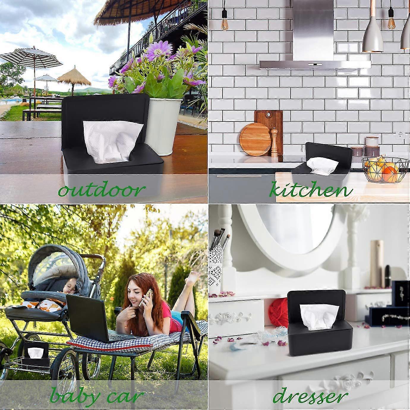 thumbnail image 2 of KONUNUS Wet Wipes Storage Box, Wipes Dispenser Holder Tissue Storage Box Case With Lid Dustproof For Home Office (Grey) : Buy Online At Best Price In KSA - Souq Is Now 2 of 11
