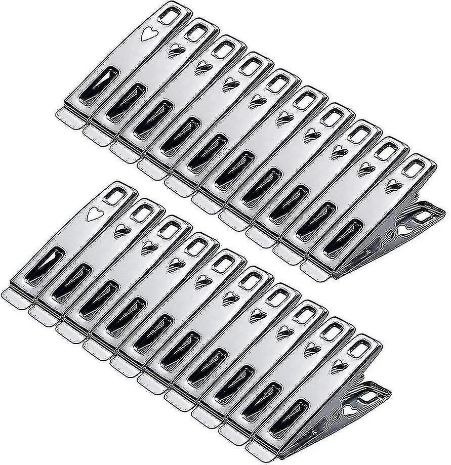 80 قطعة من الفولاذ المقاوم للصدأ مشابك الغسيل الملابس المعدنية كليب دبوس كليب مع الملابس الجوارب ختم الطعام صور