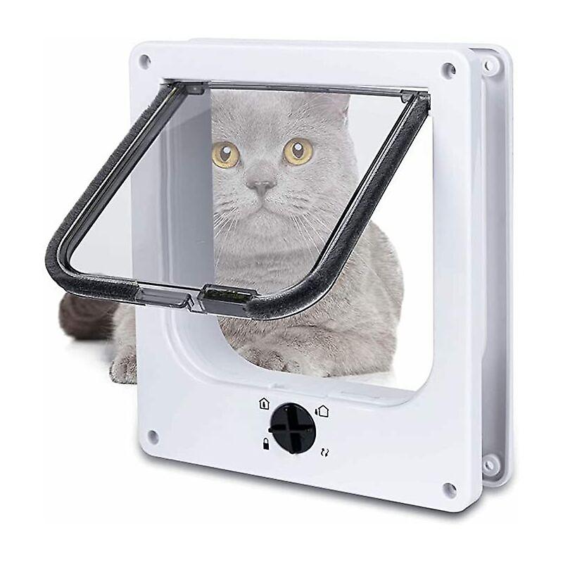 Cat Door With 4way Rotary Lock For Cats Kittens And Pet Doors