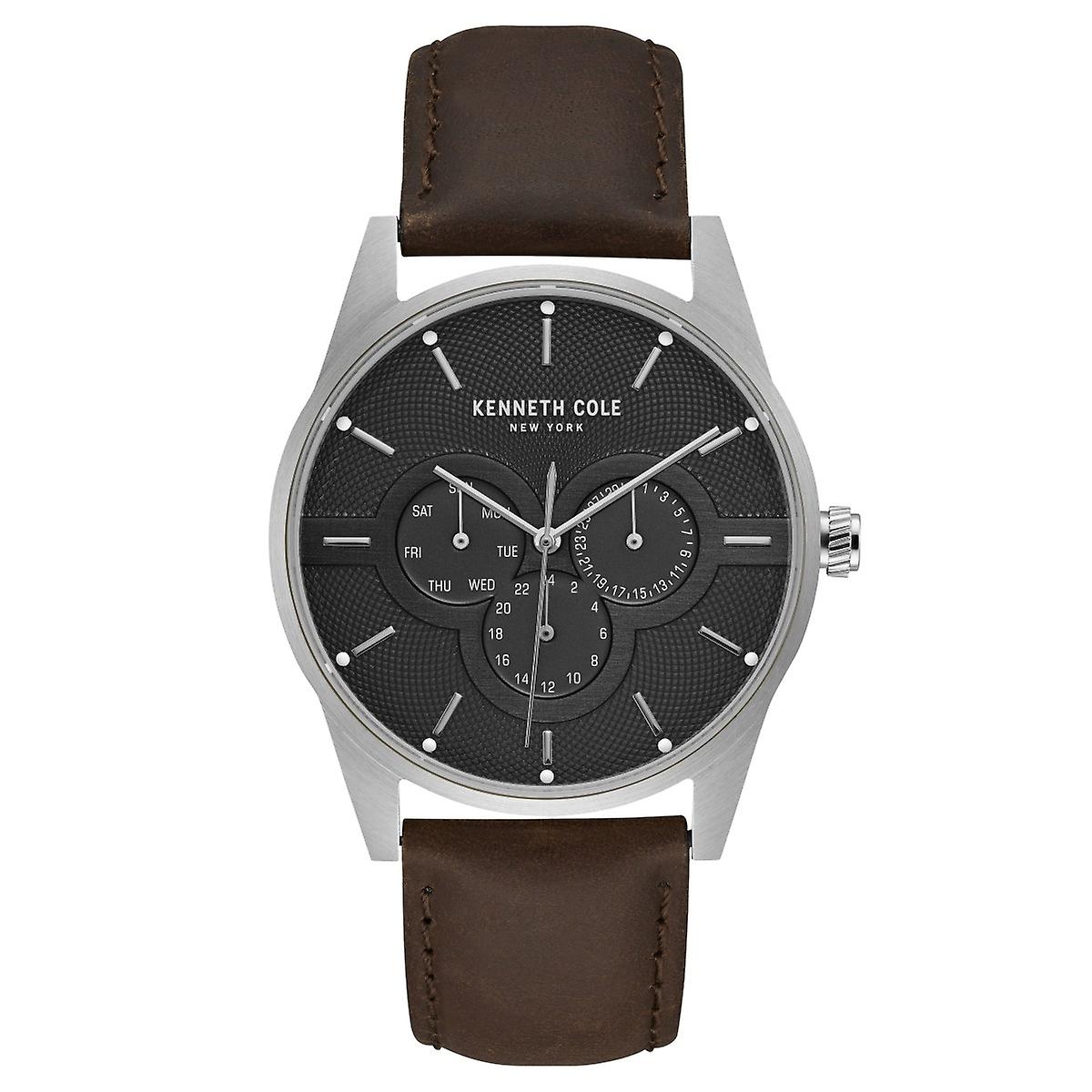 Kenneth Cole New York men's wrist watch analog quartz leather KC15205001