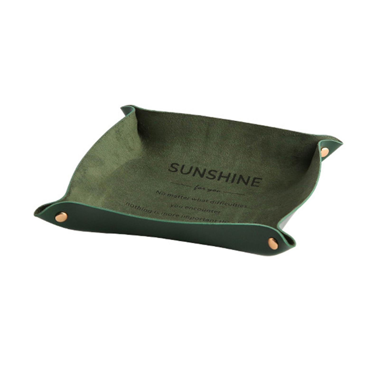 Desktop Leather Folding Storage Tray Entryway Clutter Storage Box