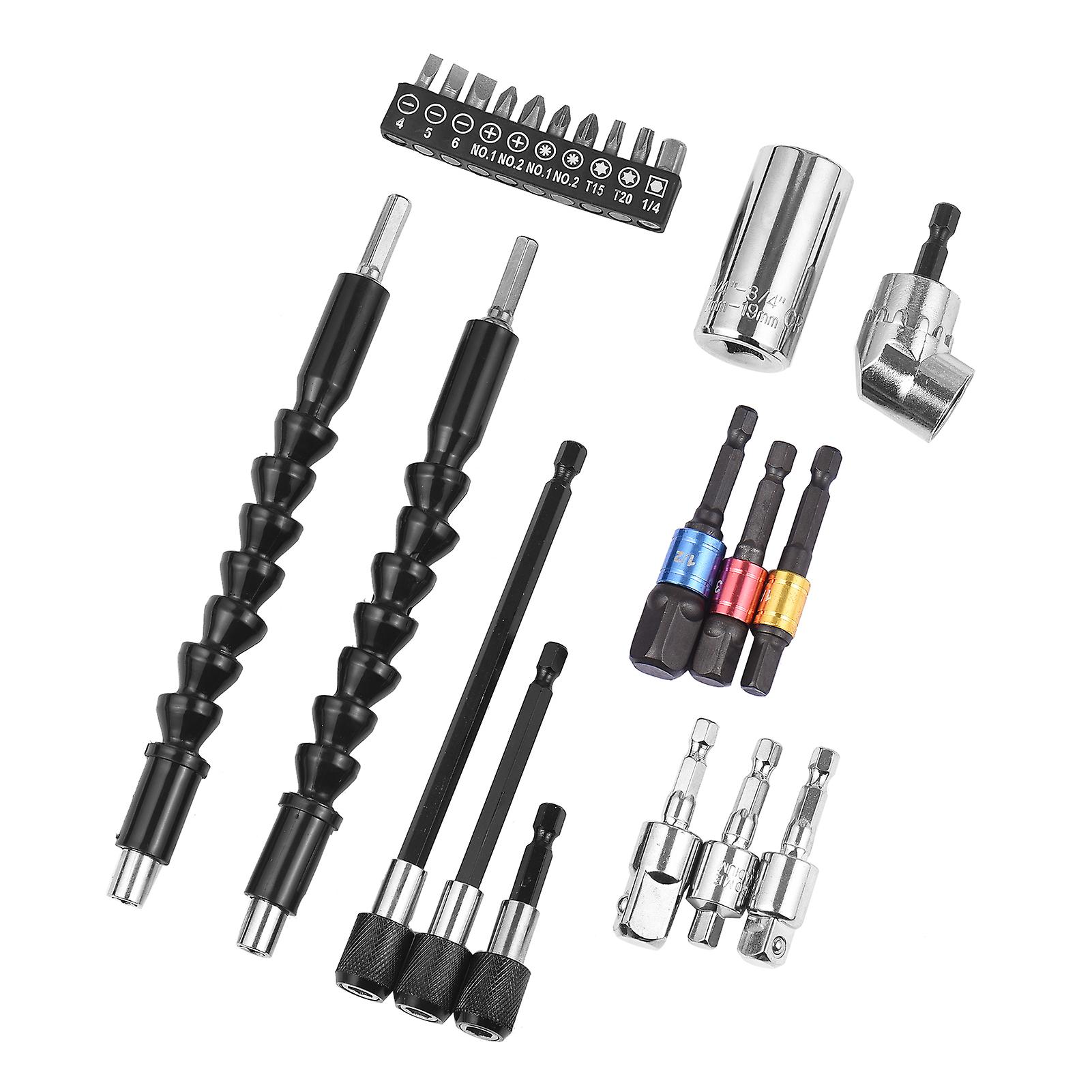 23pcs Wrench Socket Extension Bar Kit Universal Socket Wrench Tool Set