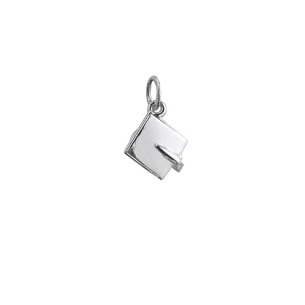 Silver 9x9mm Graduation Cap Pendant or Charm