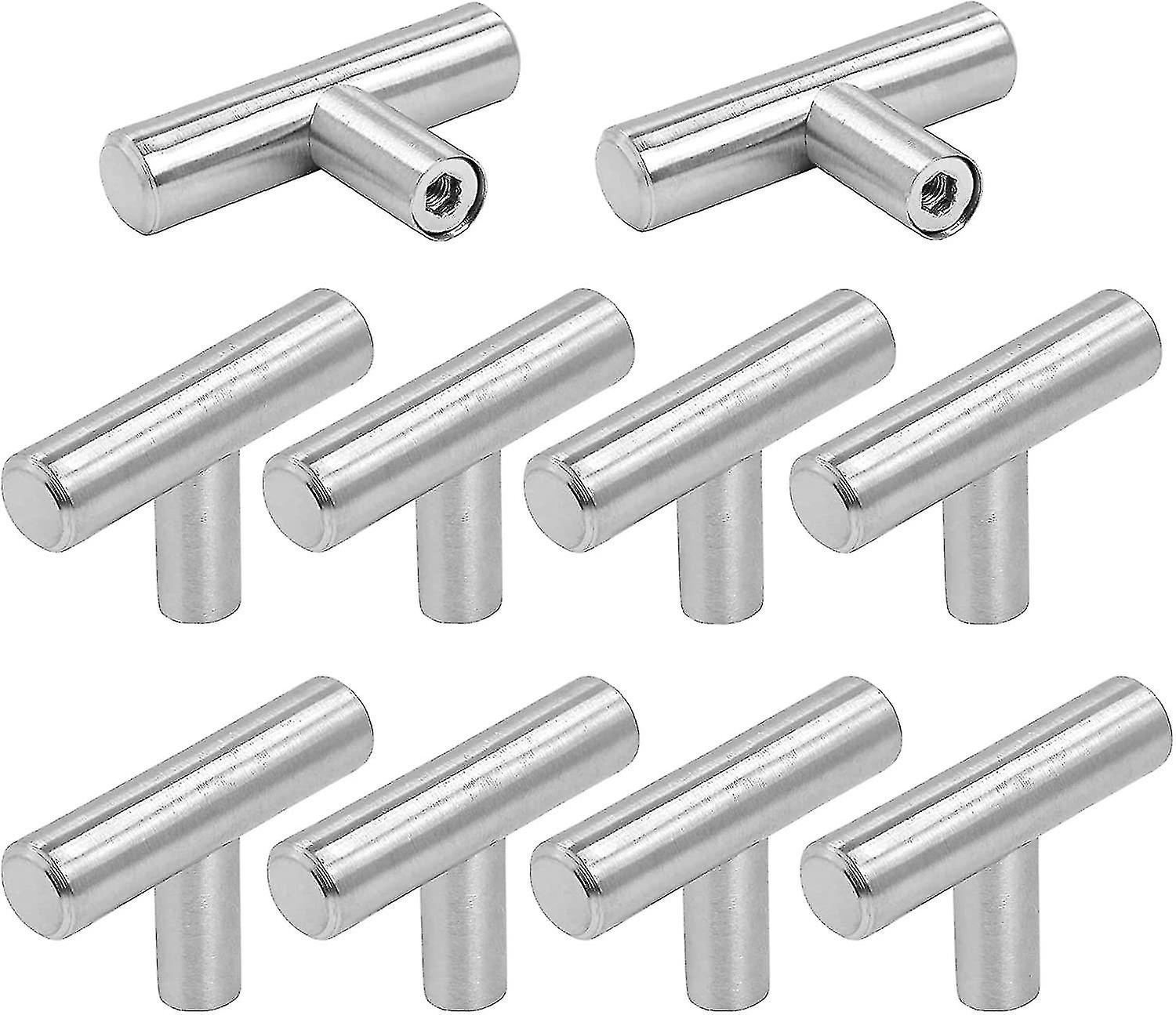 Ensemble de 10 poignées d’armoire de cuisine poignée d’armoire en argent - poignée de meuble poignée de porte de cuisine, poignée d’armoire en acier inoxydable poignée de cuisine