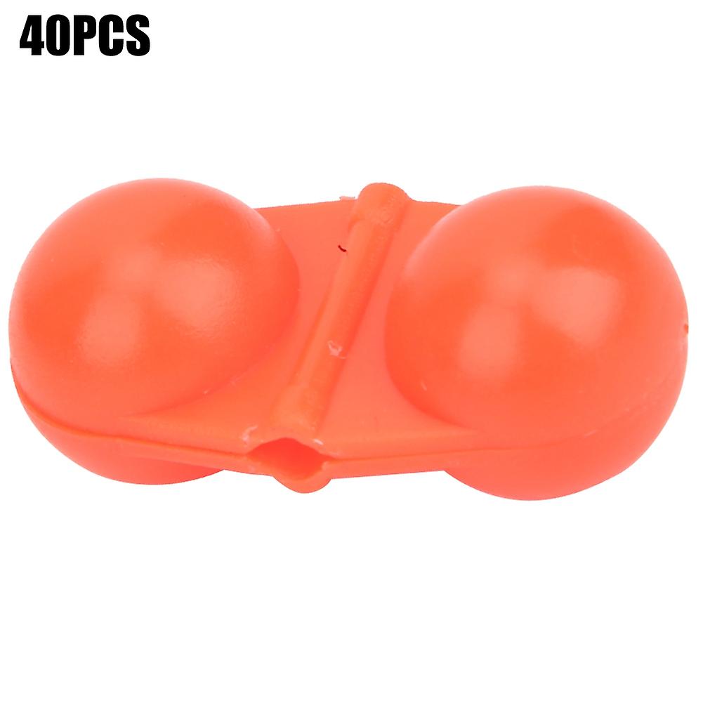40Pcs Portable ABS Double Rattle Sea Fishing Attractor Bell Beads Accessory for Luring Fish