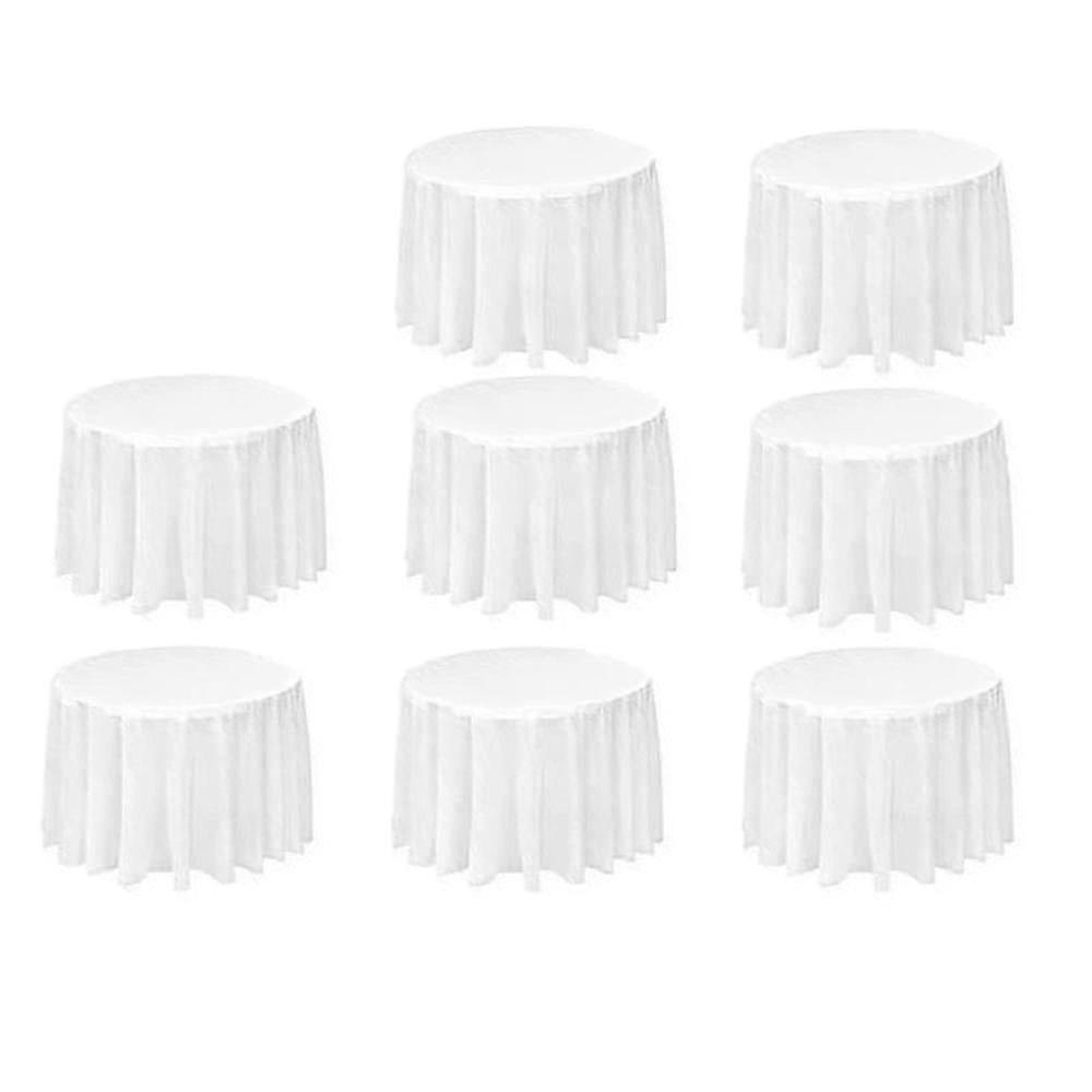 16 Pack Round Tablecloth, 84 Inch White Disposable Table Covers Peva Waterproof Plastic Round Table