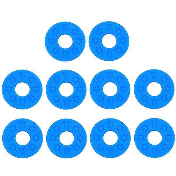 2x10 Pieces Guitar Strap Block Rubber Safety Strap Lock Washer Gasket Blue
