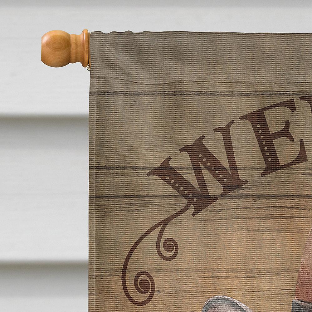 Fall Leaves Schnauzer Flag Canvas House Size KJ1207CHF | Made in the