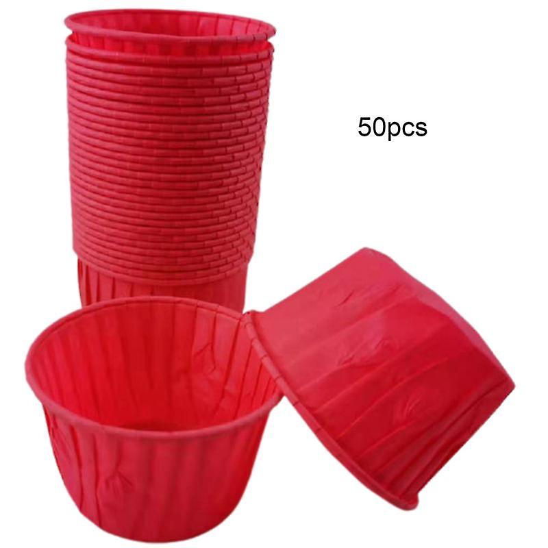 50stk bagekopper krøllet kant multi brug vandtæt non-stick kage muffin papir kopper ferie forsyninger