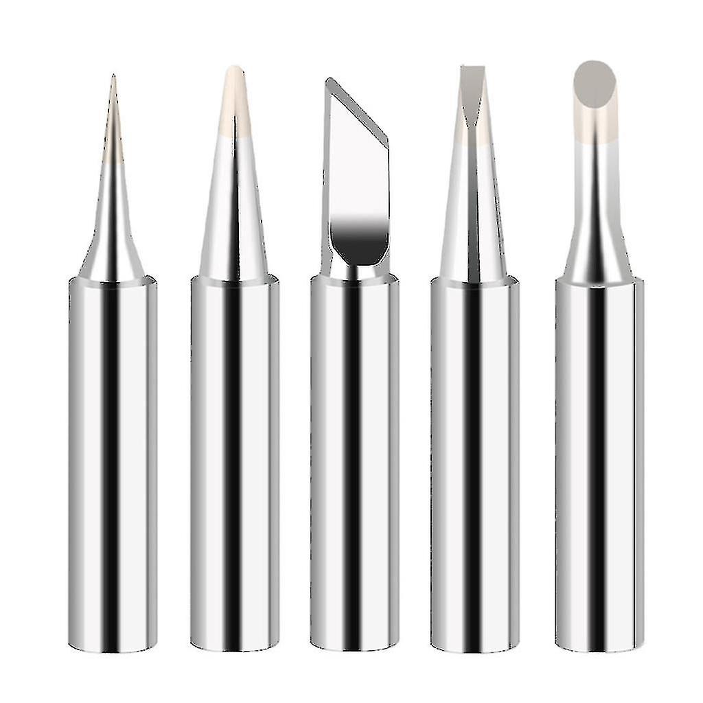 5 Pcs Durable Soldering Iron Tip Hot Bare Copper Soldering Iron Tip Set