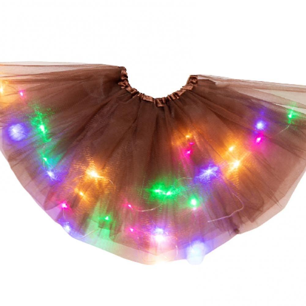 LED Barnas Fe Skjørt Kvinner Jenter Tutuskjørt Neon LED Lys Glød Prinsesse Ballett Scene Dans Kort Dr