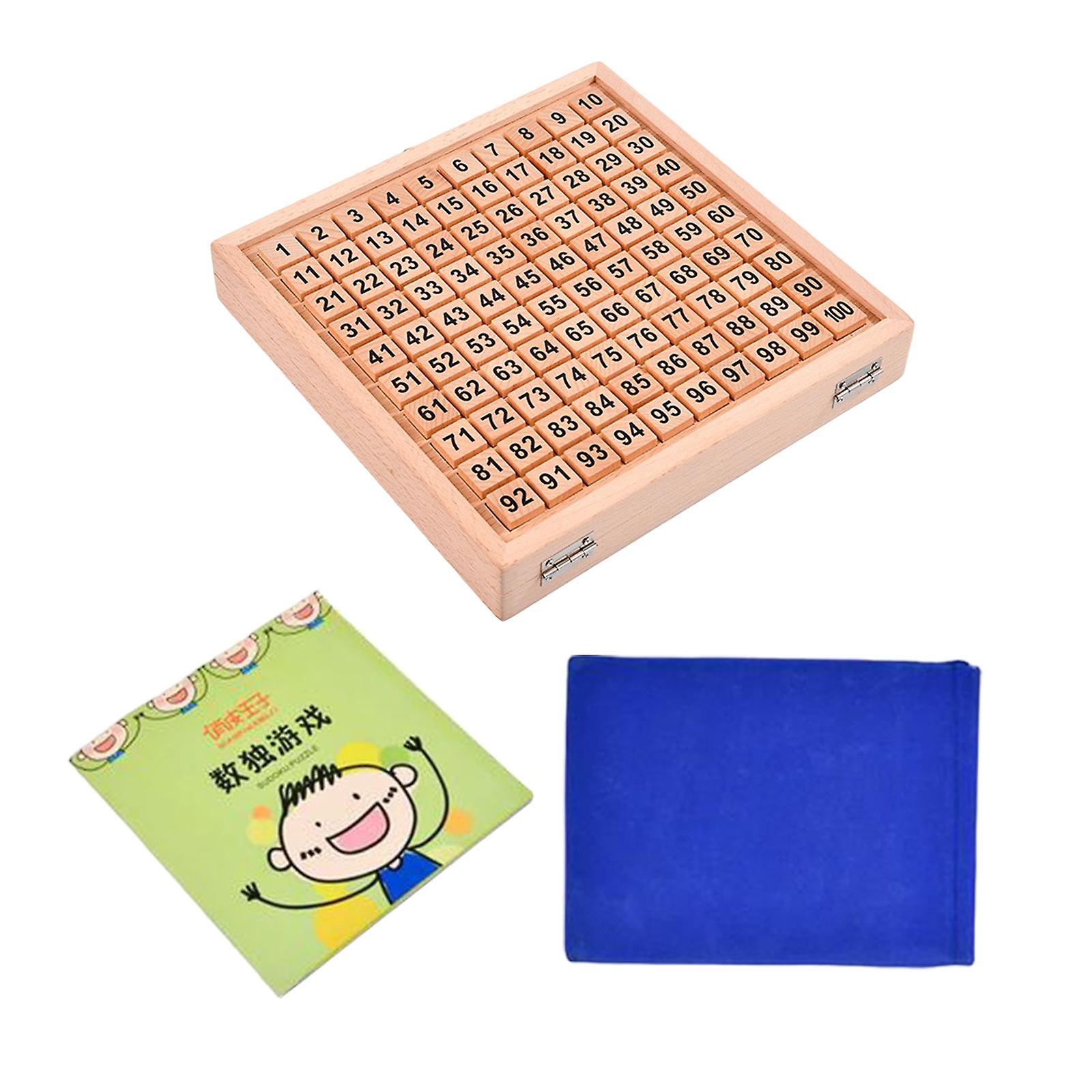 Wooden Sudoku Board Game Hundred Math Learning Toy for Adults Children Colorful