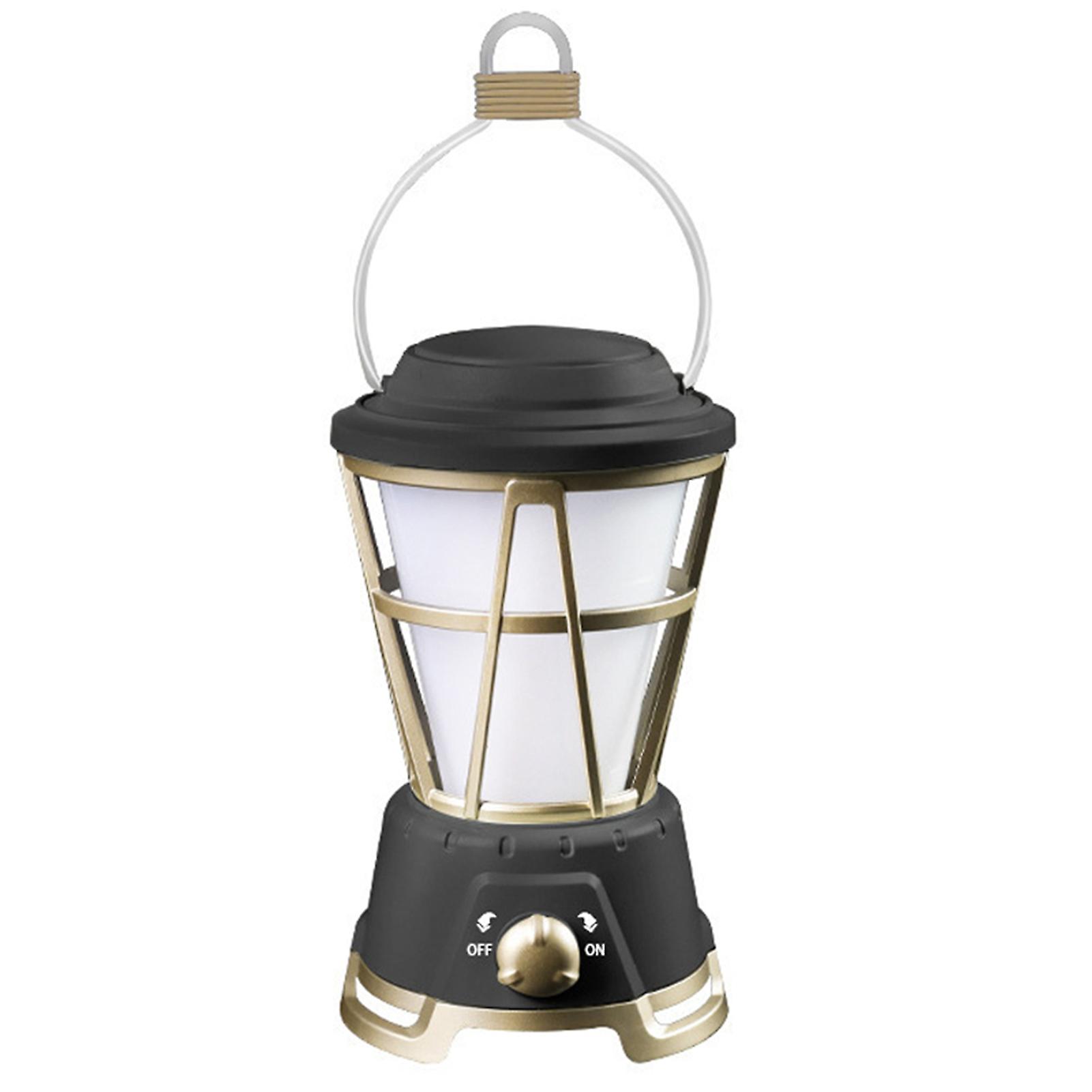 LED Camping Lantern Solar+USB Rechargeable Camping Light Simulation Flame Light & White Color Light