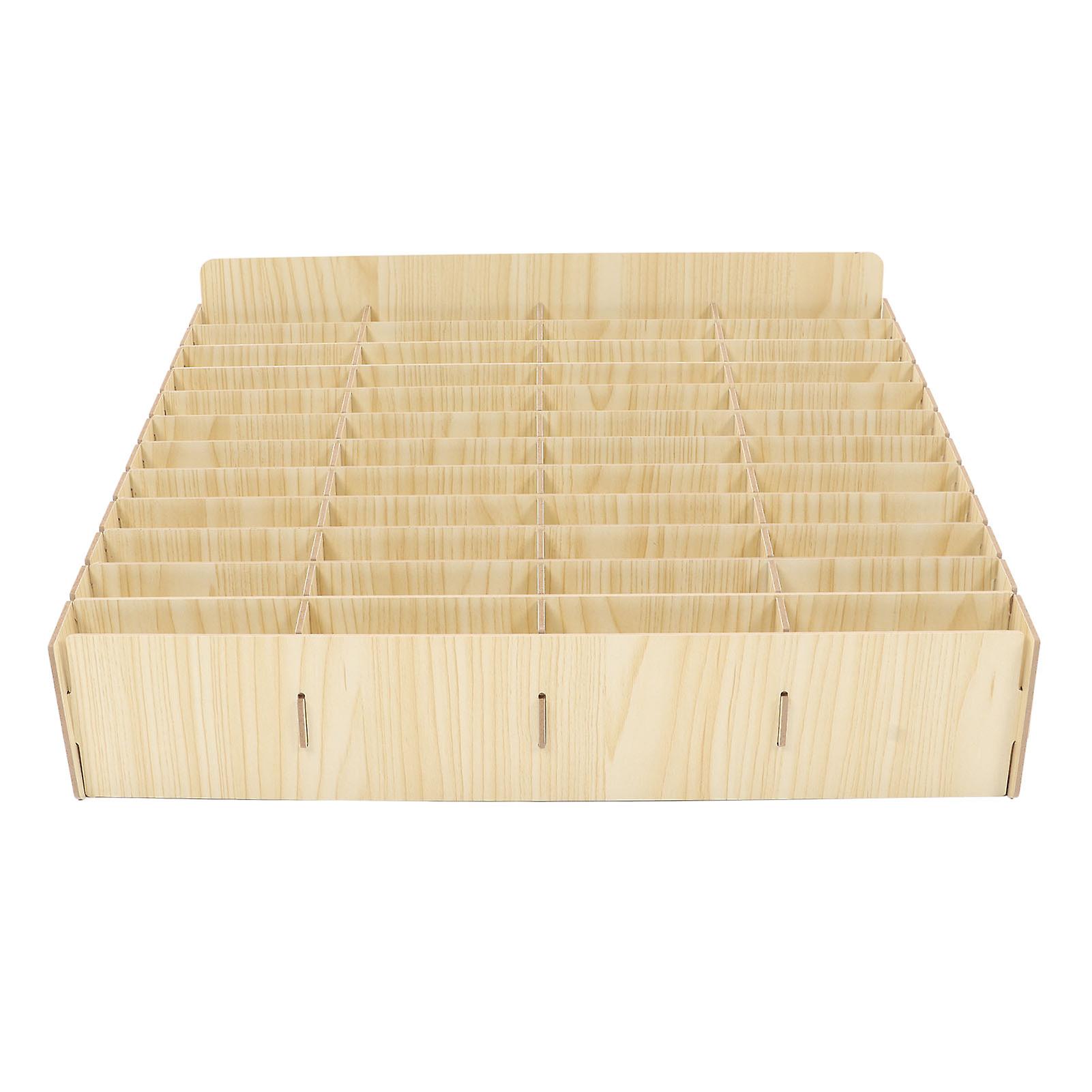 48 Grid Wooden Desktop Storage Box Stable Synthetic Wood Multi Cell Phone Rack Display for School