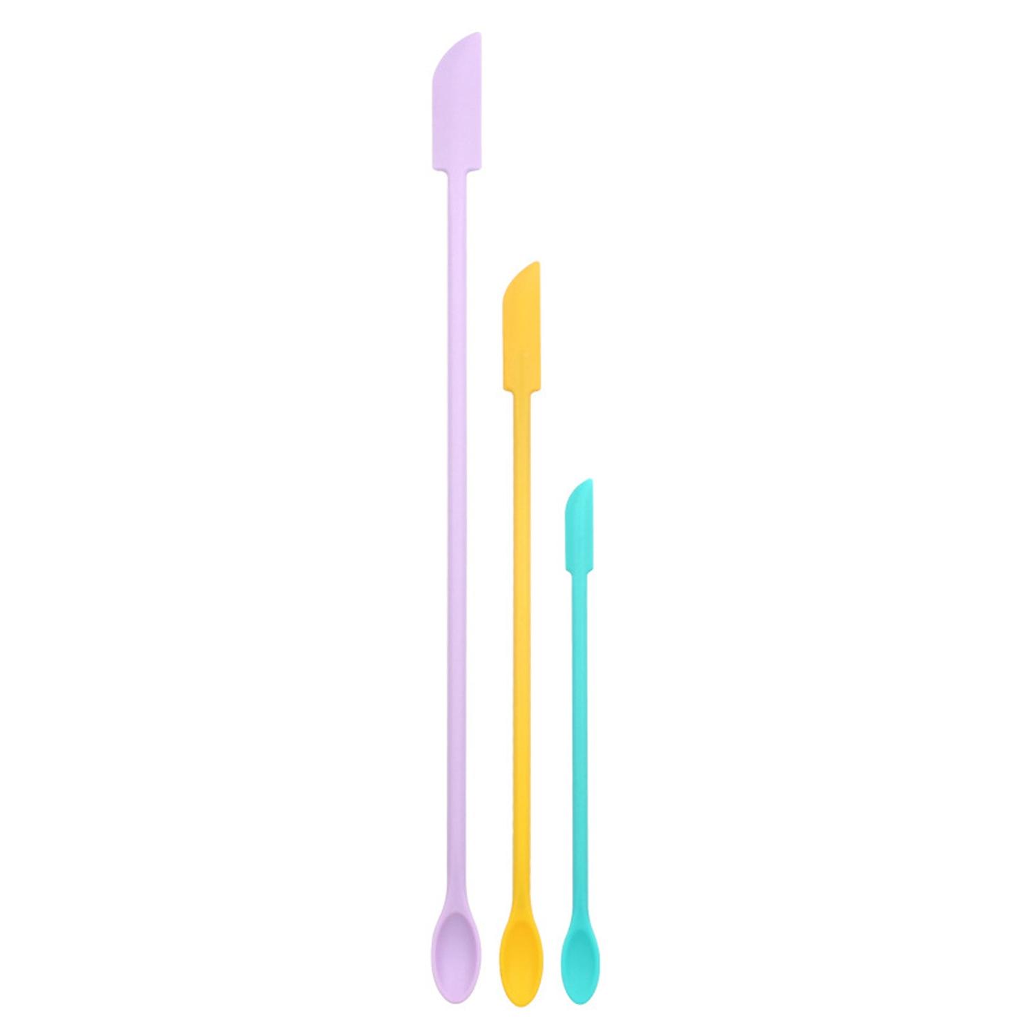OuZhan 1 Set Non-greasy Scraper Good Flexibility Silicone Ergonomic Handle Mini Spatula Cooking Tool
