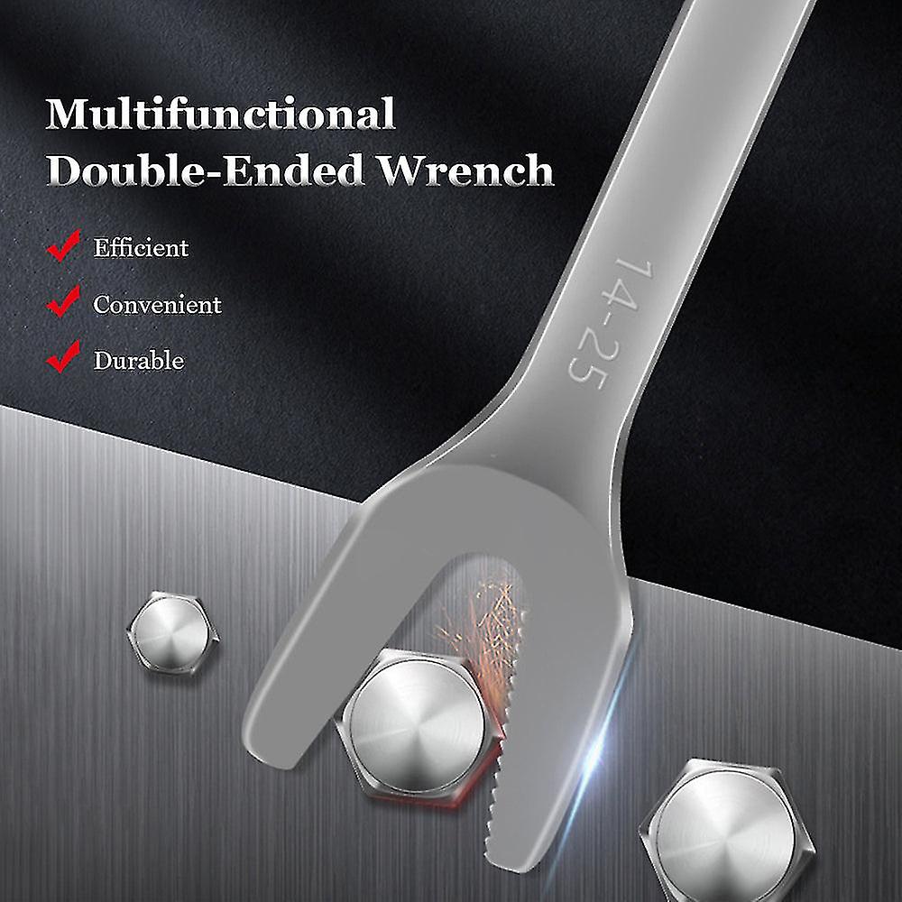 Double-ended Wrench Open-end Wrench Spanner Open Jaw Wrench Serrated Wrench 7/32-1 With Jagged Opening 6-25mm Size