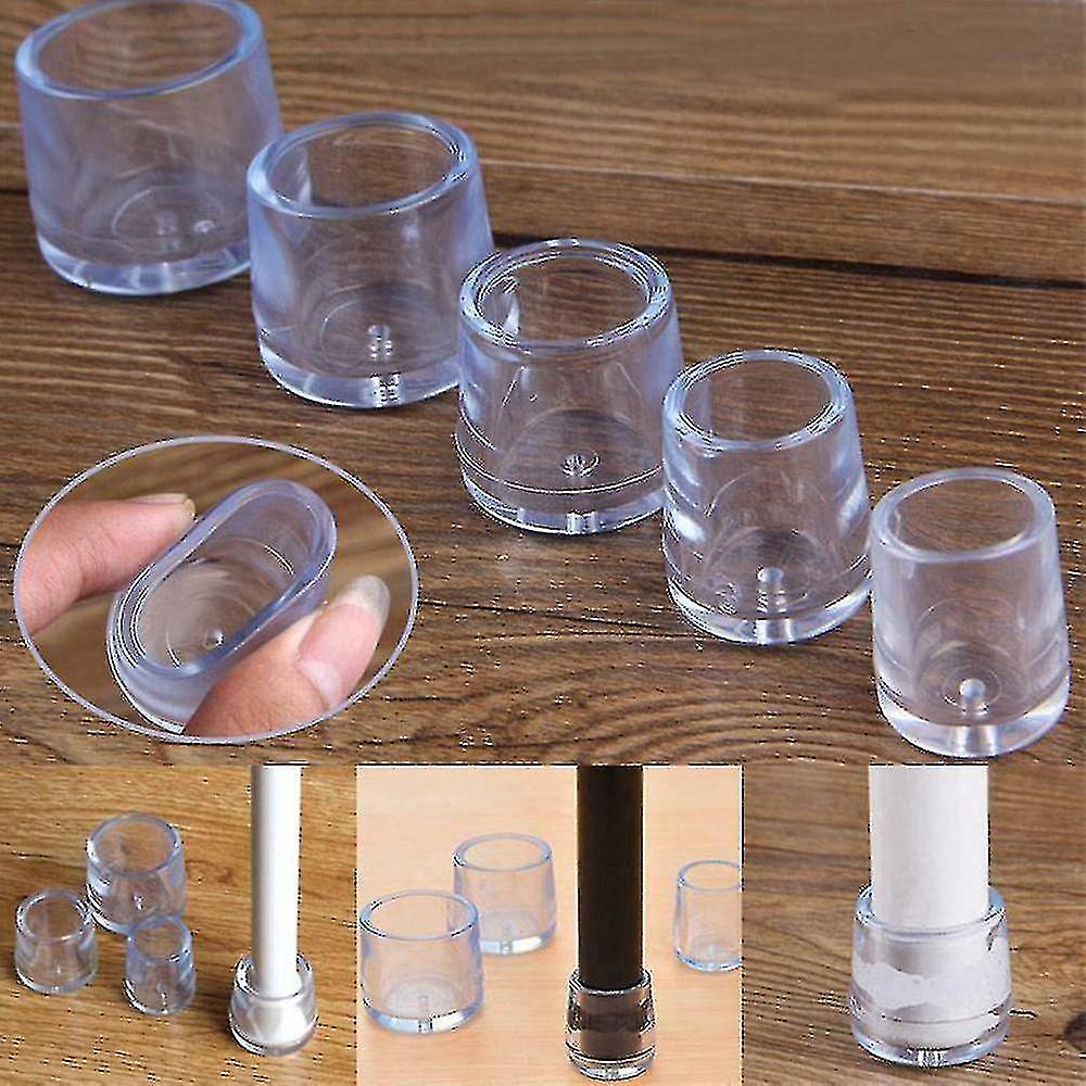Clear Table Chair Legs Cap Feet Silicone Pad Covers Floor Protector Set