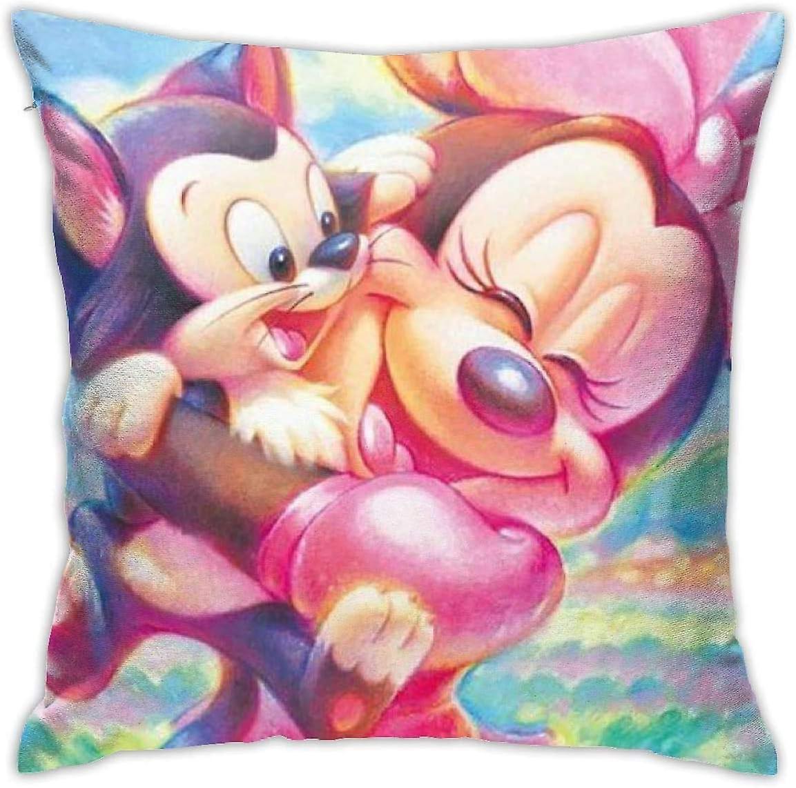 スロー枕カバープリティミニー枕カバークッションケースソファベッドチェアホームデコレーション(18x18インチ)AA-3036