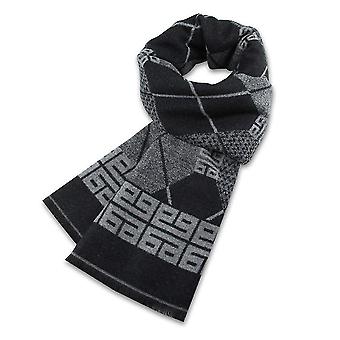 Veeki Men's Winter Warm Cashmere Scarf LatticeBlack