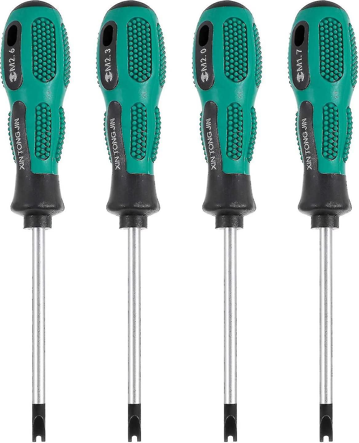 4-Piece Set Magnetic Groove Screwdriver Bits with U Fork Design
