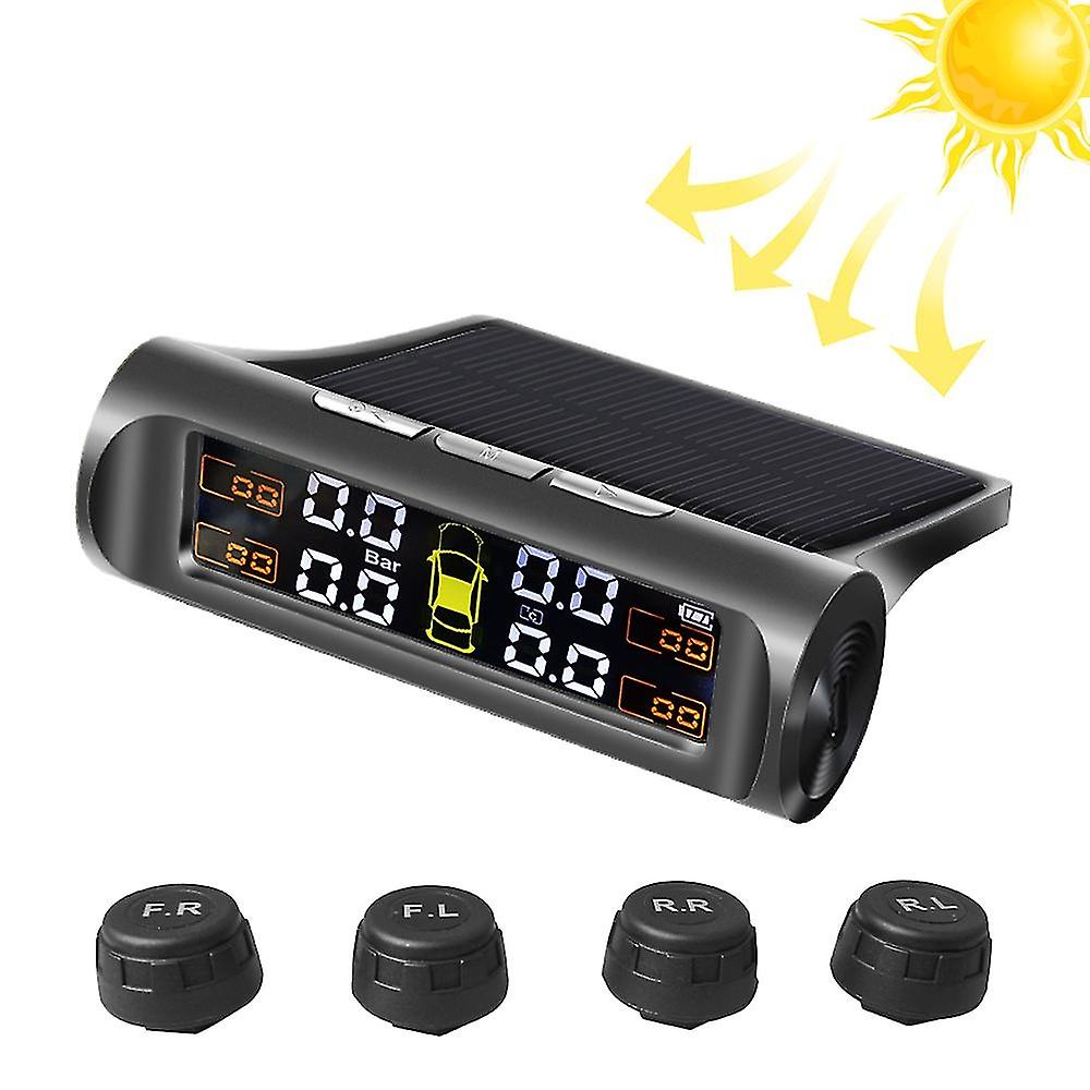Motorcycle Tpms Tire Pressure Monitoring System Motor Tyre Lcd Display Alarm System With Usb Solar 2