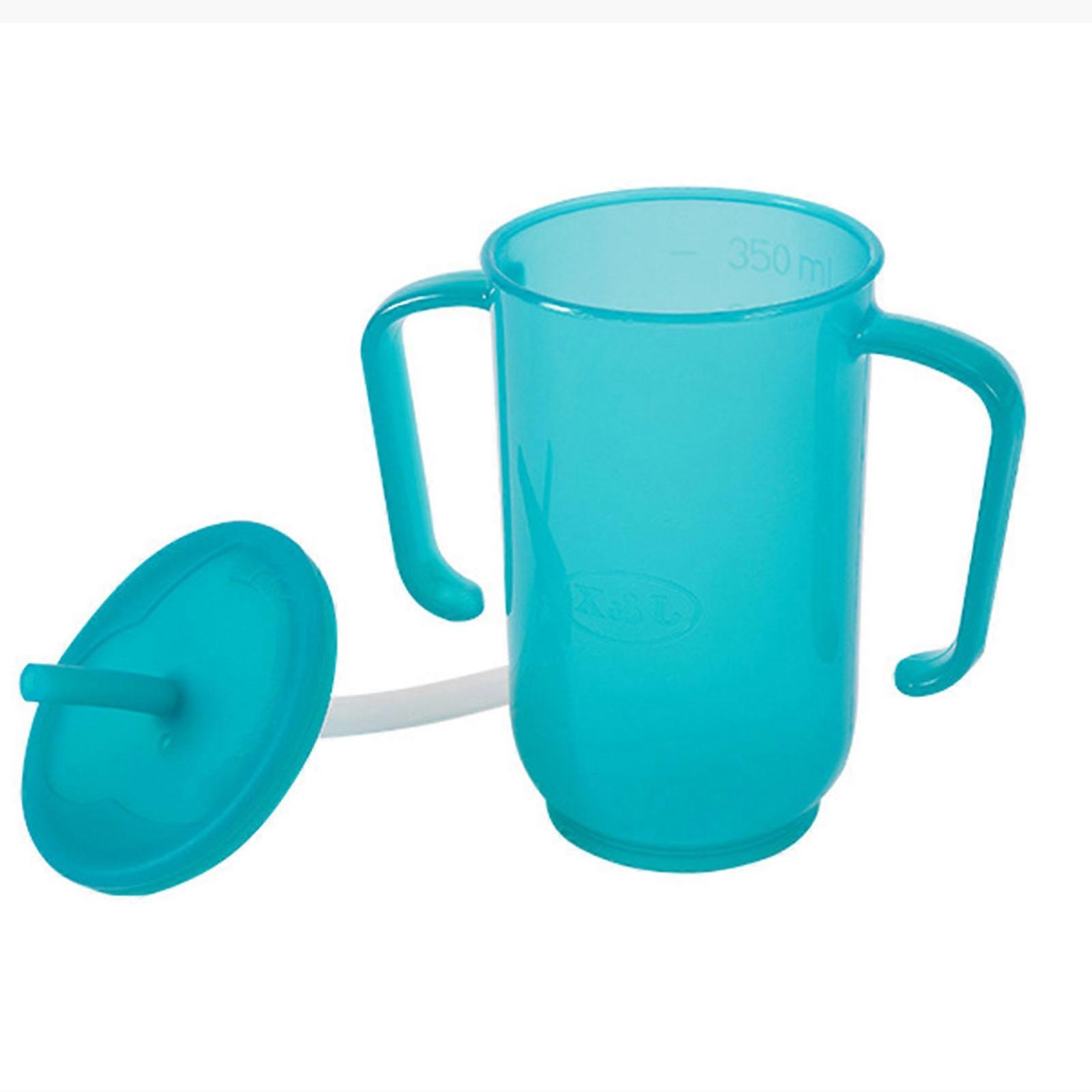 Adult Sippy Cup Drinking Cup for Elderly Spill Proof Feeding Cup with Straw for Disabled Patient Maternity 2 Handle Removable Lid