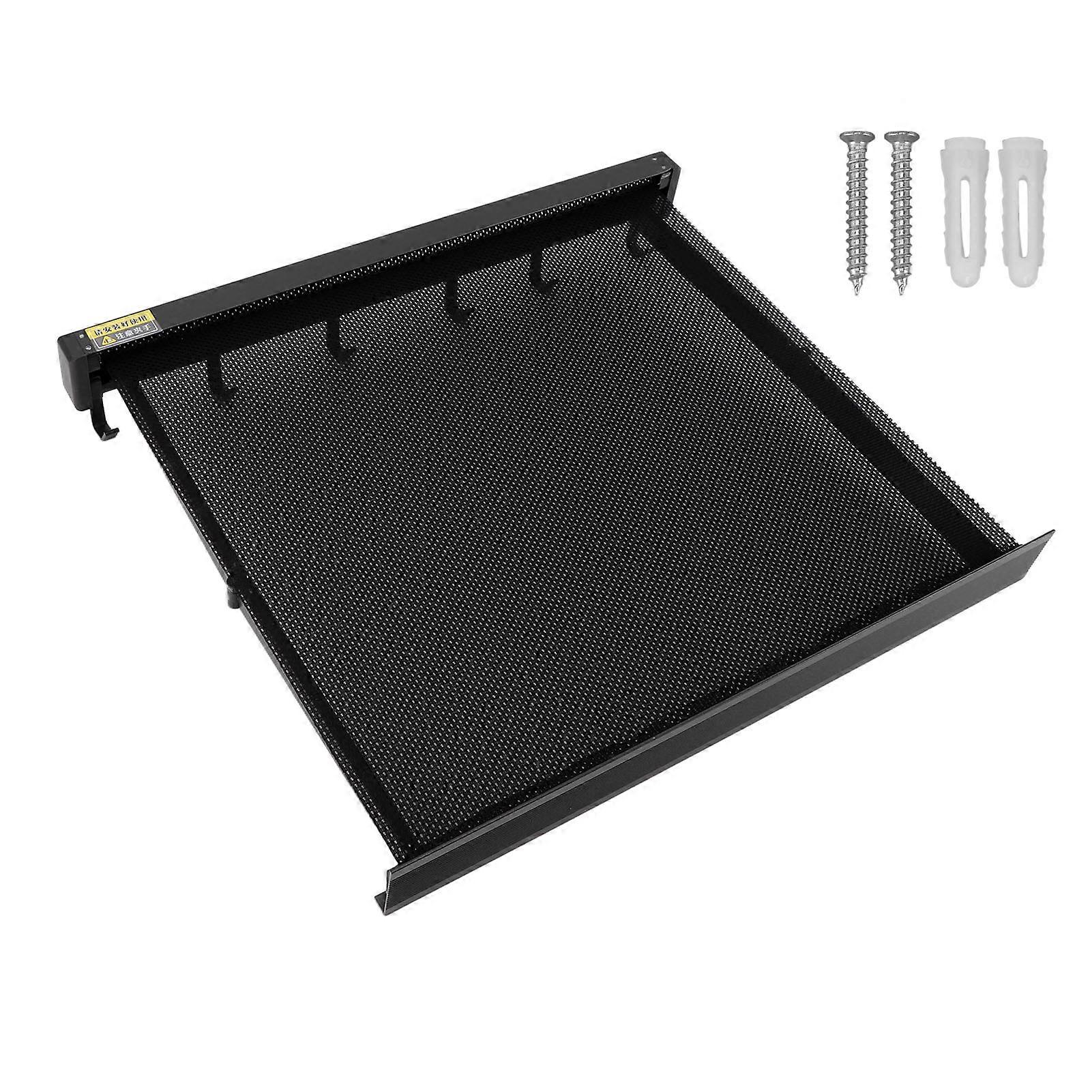 Retractable Clothes Drying Rack With Template Wall Mount Mesh Breathable Platform Aluminium Laundry Drying Rack For Patio Bathroom White