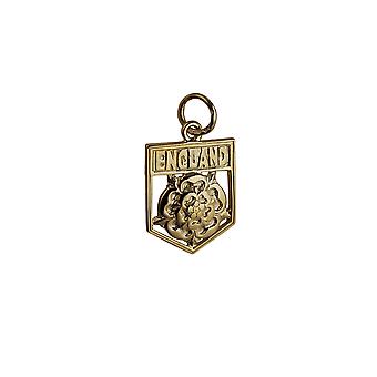 9ct Gold 17x14mm England Badge Pendant or Charm
