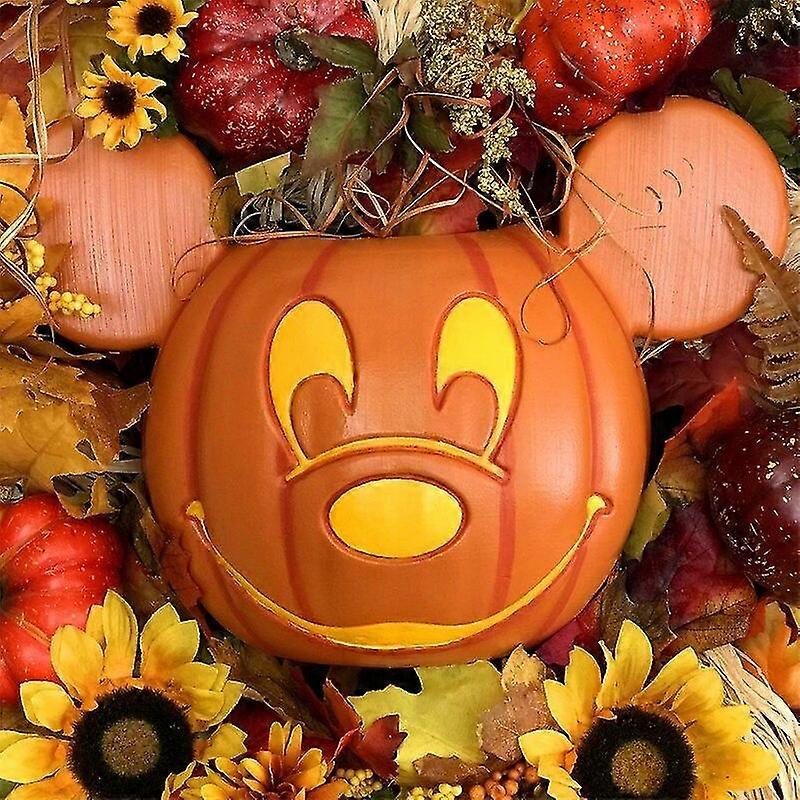 Halloween Pumpkin Mickey Wreath Autumn Front Door Hanging Garland Ornament Artificial Maple Leaves Fruits Tree Root Home Decor