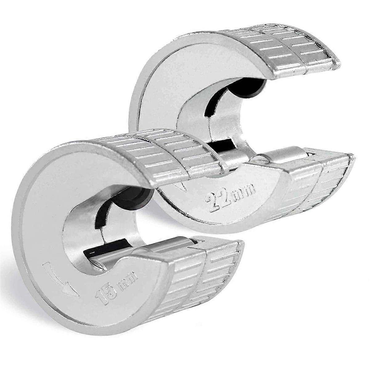 2pcs Pipe Cutter 15mm and 22mm Set Copper Pipe Slice Tube Cutter with 2 Replacement Cutting Wheels