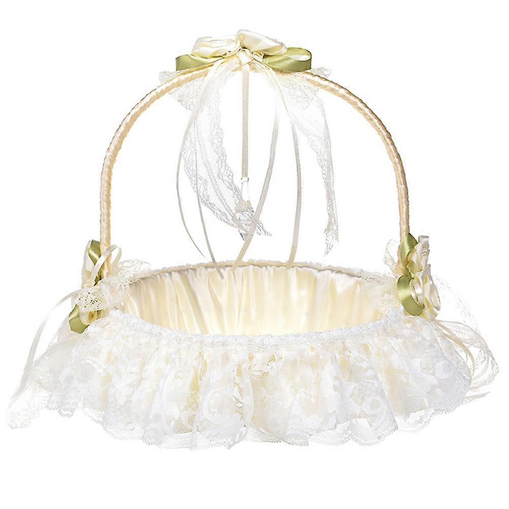 1 st bröllopsblomkorg ros spetsblomkorg fin blomflickkorg