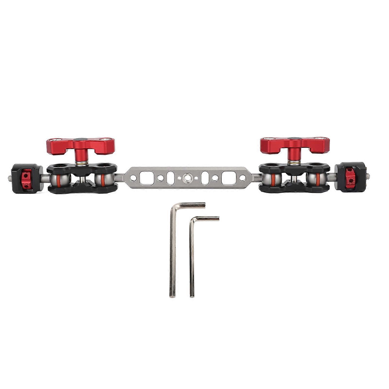 Articulating Arm With Dual Ballhead 12in Extension Bar 1/4in Screw 1/4in 3/8in Thread Hole 4.4lb Load Camera Mount For Monitor Camera