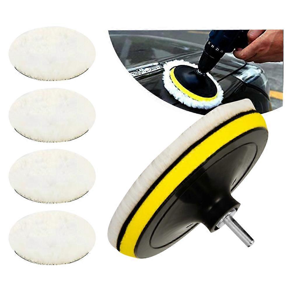 7pcs Loop Back Car Polisher Kit With Buffing Pad Cleaning Drill Wheel Soft Plush