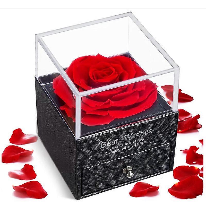 Rosa Stabilizzata Vera,Rosa Eterna Scatola,Rosso Conservata Fiori Box,Regali Roantici per Festa